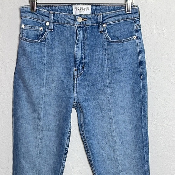 DEREK LAN 10 CROSBY Lucia Front Slit Italian Denim High Waist Jeans Size 29 - Picture 4 of 14